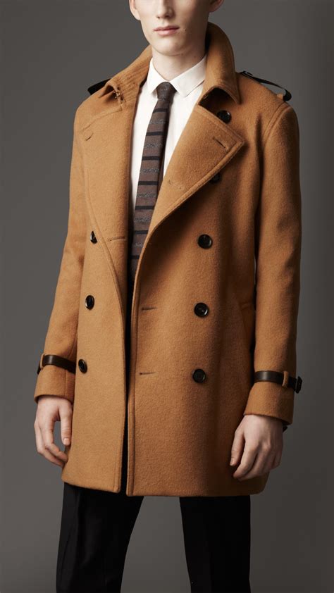 burberry wool trench men|burberry men's overcoat.